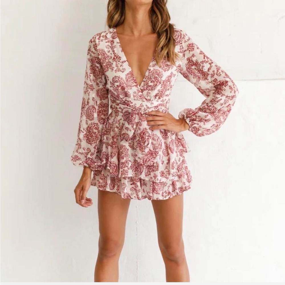 New floral romper xs s ruffle long sleeve
